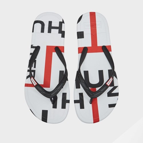 Hunter Original Exploded Logo Flip Flops For Womens - NZ G7310